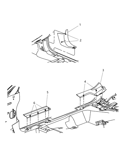 2013 Chrysler 200 Panel Cowl Side Trim Diagram for 1SL41DX9AC