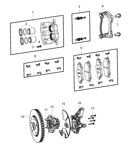 Hub And Bearing Brake Diagram for 68223504AF