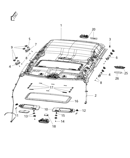 Headliner Includes Headliner Wiring Harness Diagram for 5XV14HDAAA