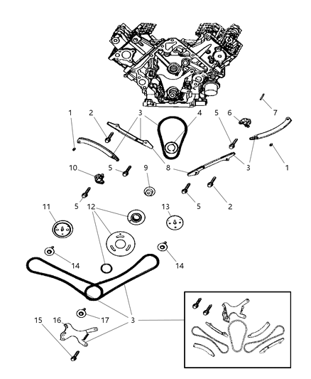 1996 Jeep Grand Cherokee Guide Timing Chain Serviced In Drive Package Diagram for 53021796AA