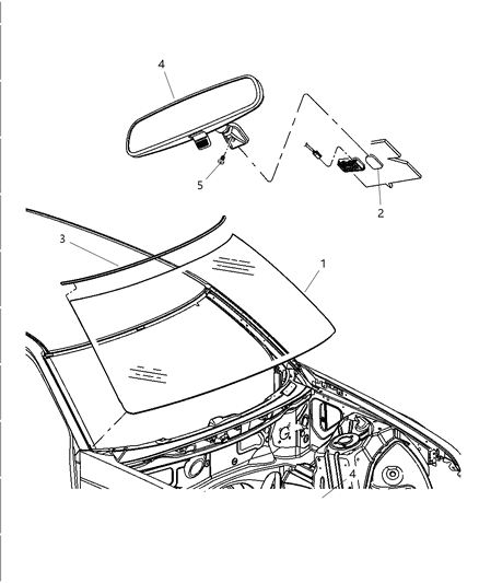 2005 Dodge Magnum Mirror Inside Rearview Diagram for 4806227AA