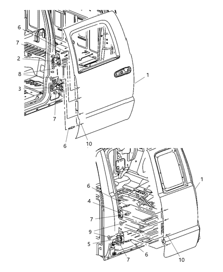 Nut Flange Door To Hinge Diagram for 6508362AA