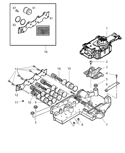 Solenoid Package Valve Body Diagram for 68002342AA