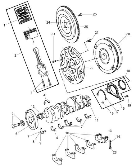 Retainer Package Crankshaft Rear Oil Seal Diagram for 68017721AA