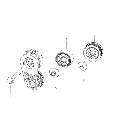 2008 Chrysler Town & Country Pulley Idler Backside Idler Diagram for 4627532AA
