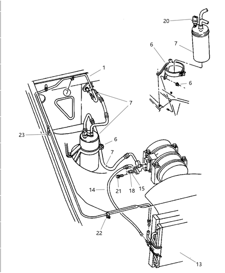 1998 Jeep Grand Cherokee Cap A/C Line Check Valve Diagram for 5066690AA