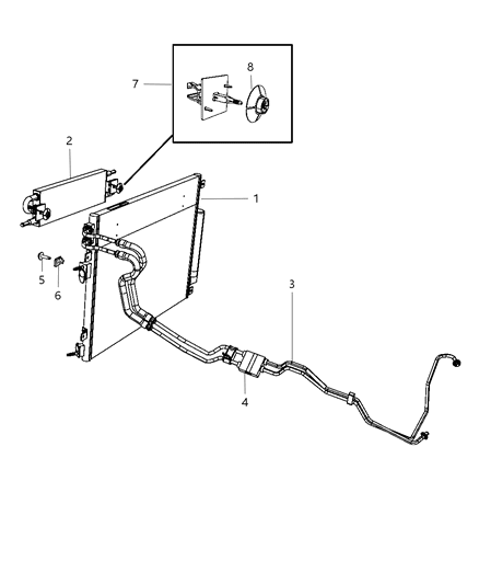 Tube And Hose Oil Cooler Diagram for 55038149AA