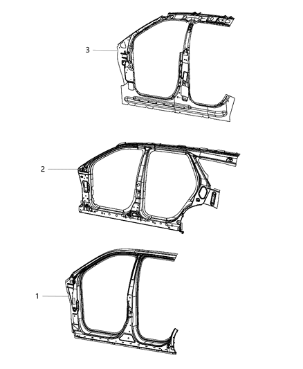 Panel Bodyside Aperture Outer Front Diagram for 68214164AB