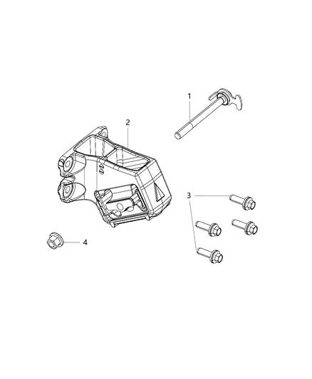 Isolator Engine Mount Left Diagram for 68349283AB