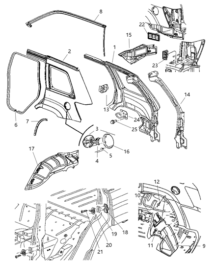 Seal Wheelhouse Diagram for 55396053AB