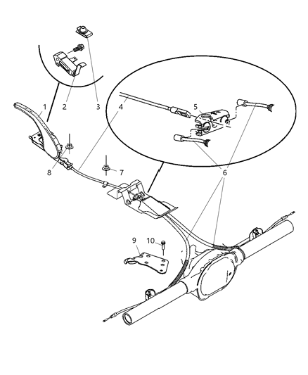 Cable Parking Brake Diagram for 52124333AA