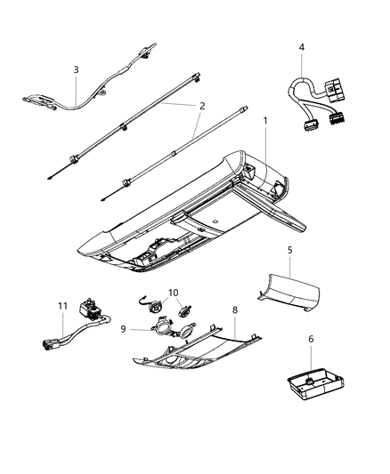 Cover Overhead Console Diagram for 5KR16DW1AA