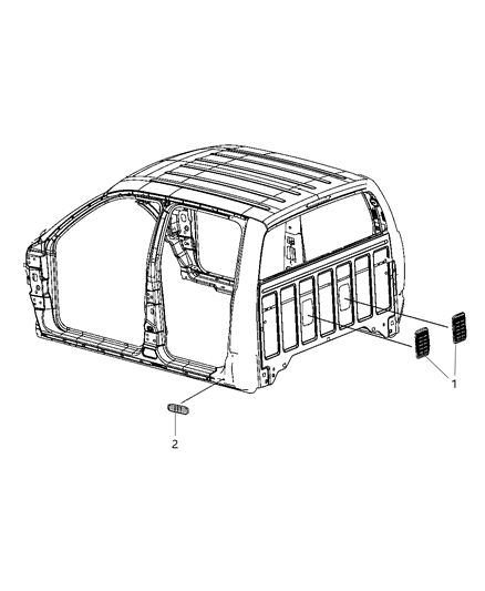 1992 Chrysler Imperial Exhauster Bodyside Aperture Diagram for 55055998AE