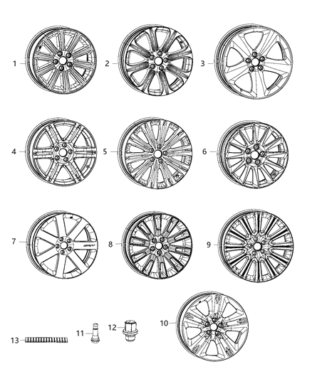 2013 Chrysler 300 Stem Wheel Valve For TPM Sensor Stem, See Group 22-605 Diagram for 5181963AA