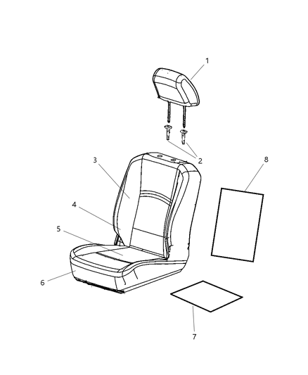 Cover Front Seat Cushion Diagram for 1NL26GTFAA