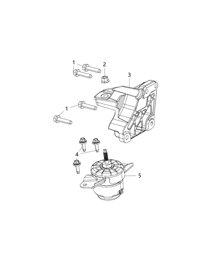 2005 Chrysler PT Cruiser Isolator Engine Mount Right Side Diagram for 68284620AC