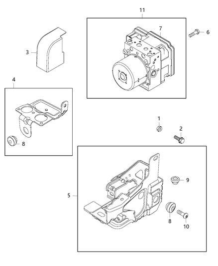 Module Anti-Lock Brake System Diagram for 68261715AA
