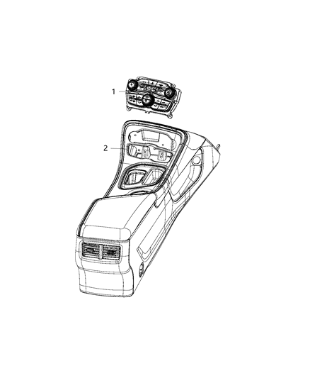 2018 Dodge Challenger Center Stack Vehicle Feature Controls Diagram for 68293611AC