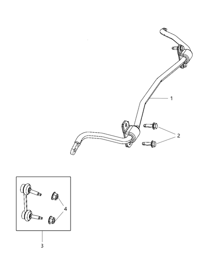 Stabilizer Bar Rear Suspension Diagram for 52124885AF