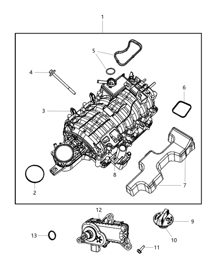 2016 Ram 2500 Seal Short Runner Valve Actuator Diagram for 4627683AA