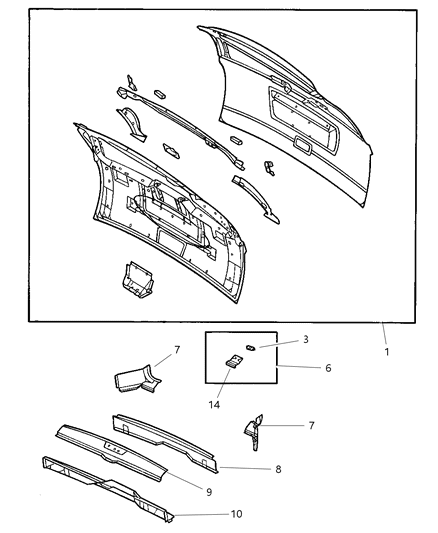 Hinge Liftgate Diagram for 4860295AB