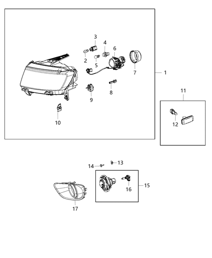 Headlamp Diagram for 5272918AA