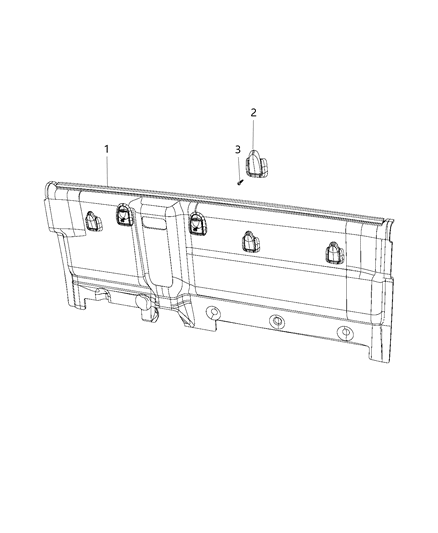 2018 Ram 3500 Panel Cab Back Trim with Child Seat Tether. Not Serviced. Diagram for 1VD94DX9AB