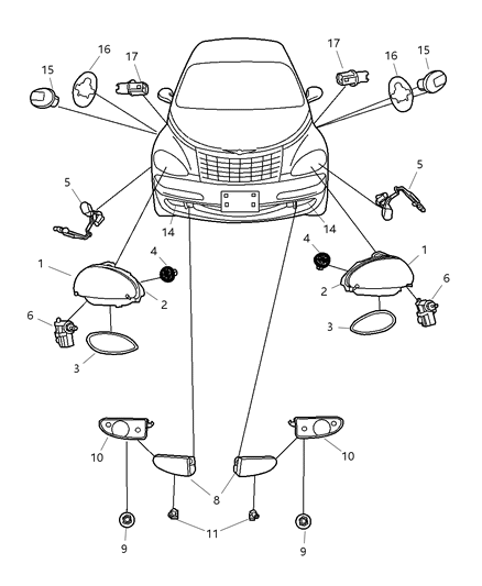 Module Headlamp Diagram for 5288766AI