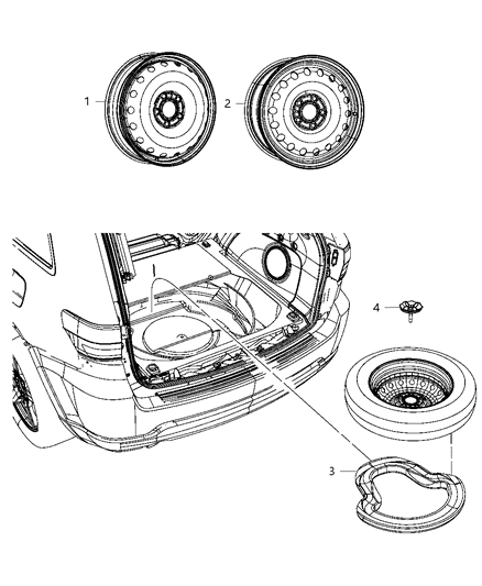 2018 Jeep Wrangler Wheel Steel Diagram for 68051987AC