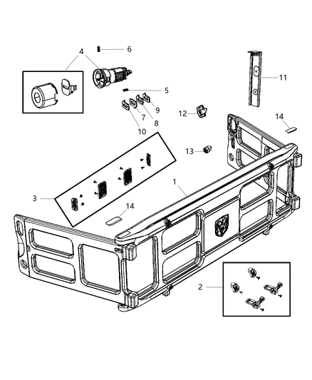 2003 Chrysler Concorde Panel Pickup Box Extension Diagram for 68027145AC