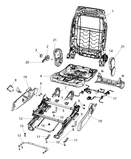 Shield Recliner Diagram for 1DQ531D5AA