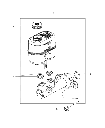 2003 Dodge Ram 2500 Van Master Cylinder Brake Diagram for 68003625AA