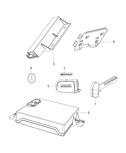 Transmitter Integrated Key Fob Diagram for 68051387AC