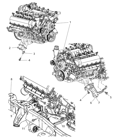 Bracket Engine Mount Diagram for 55366770AC