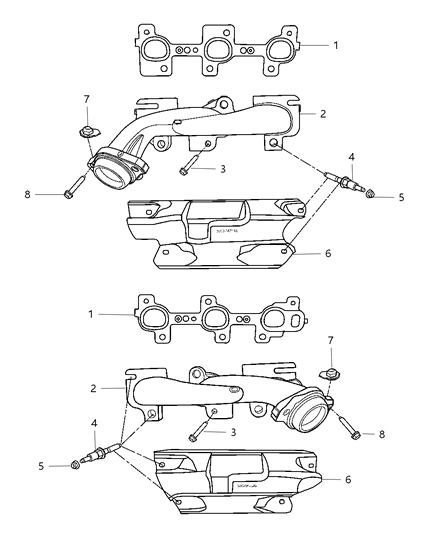 Manifold Exhaust, Passenger Side Diagram for 53032418AD