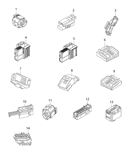 2006 Jeep Commander Connector Electrical Rear Parking Sensor Diagram for 68248221AA