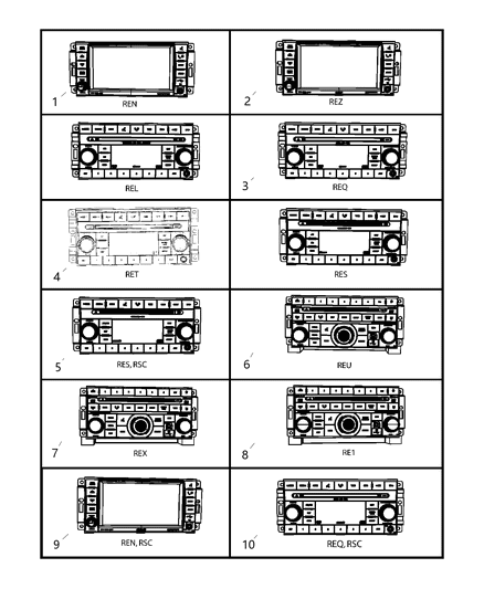 Radio Am / Fm / Dvd / Hdd / Mp3 / SDARS / Rear Camera Diagram for 5064759AB