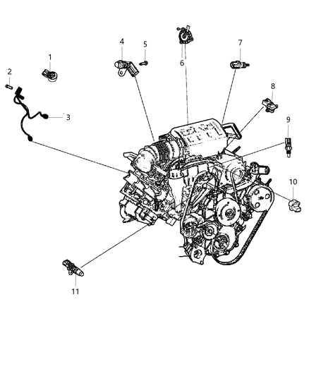 2004 Chrysler Town & Country Wiring Knock, Oil Pressure , & Temperature Sensor Diagram for 5148105AG
