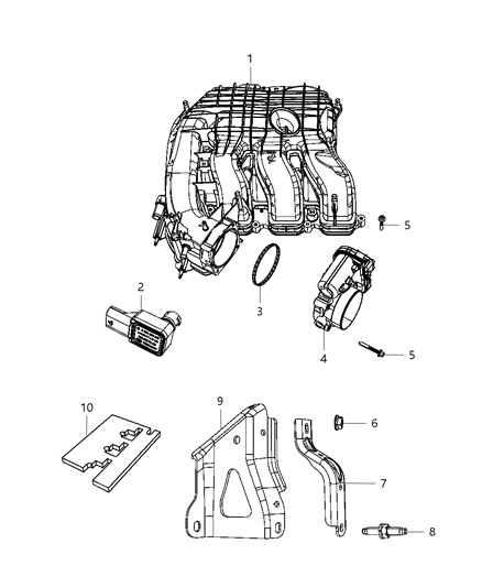 Throttle Body Diagram for 5184349AB