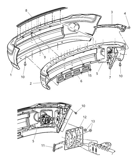 1996 Chrysler Concorde Bracket Fascia Diagram for 55077504AC