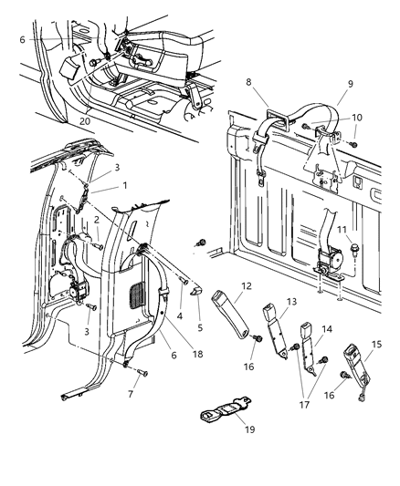 Seat Belt Front Outer Diagram for 5KM941D5AB
