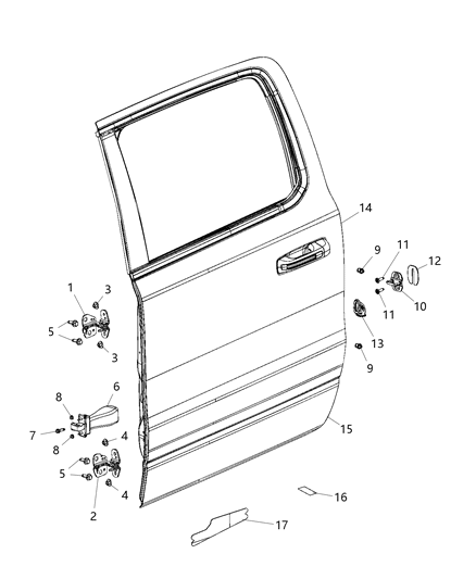 Panel Rear Door Outer Diagram for 68292551AB