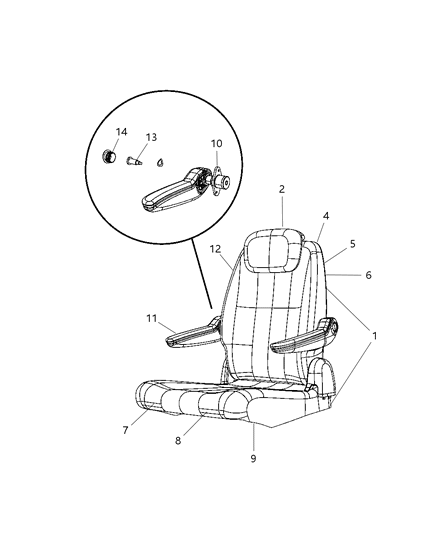 2001 Chrysler 300M Armrest Rear Seat Diagram for 1ED881S3AA