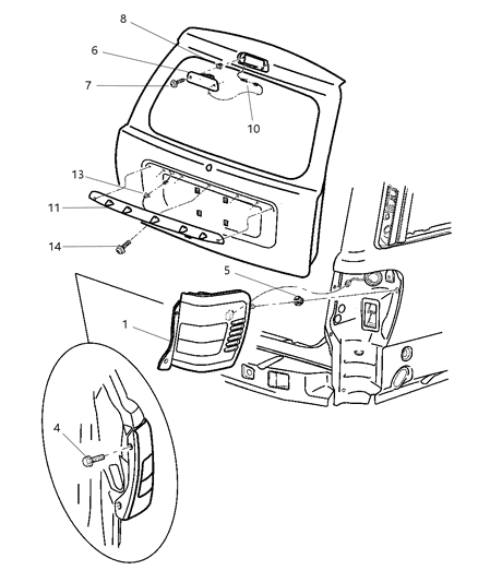 Lamp Tail Stop Turn Diagram for V7121897AA