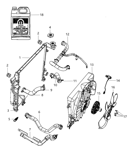 Hose Radiator Outlet Diagram for 55037787AG