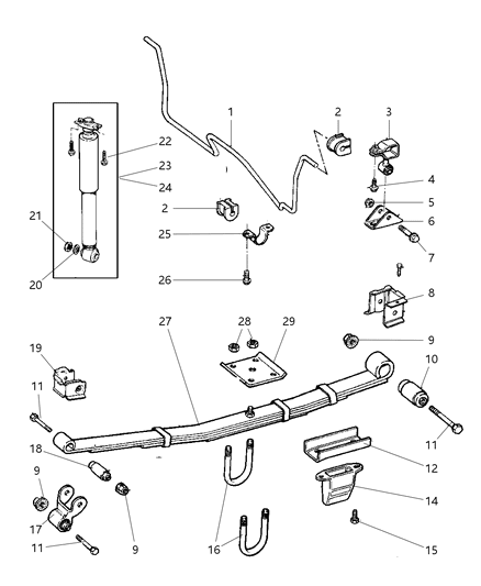 2011 Chrysler 300 Spring Rear Leaf Diagram for 52000707AB