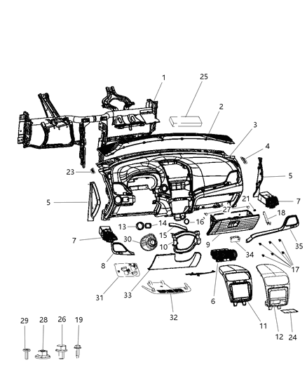 2008 Chrysler Town & Country Latch Glove Box Door Diagram for 1CJ43DX9AD