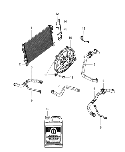 Hose Radiator Inlet Diagram for 5058394AD