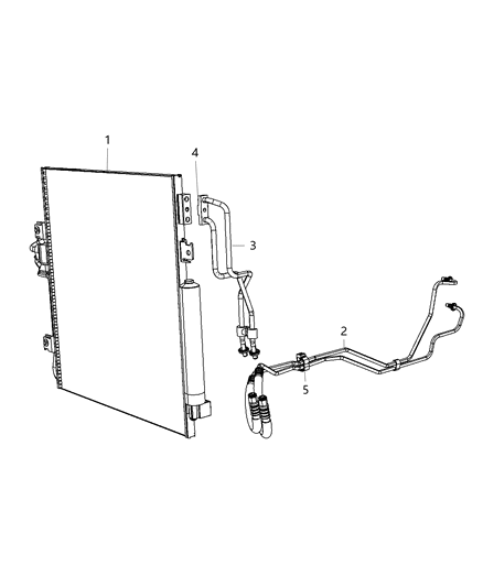 Hose And Tube Oil Cooler Pressure And Return Diagram for 55037841AG