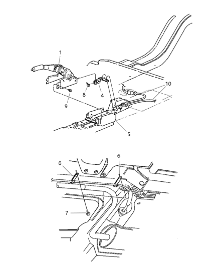 2000 Dodge Stratus Equalizer Parking Brake Cable Diagram for 4764531AA